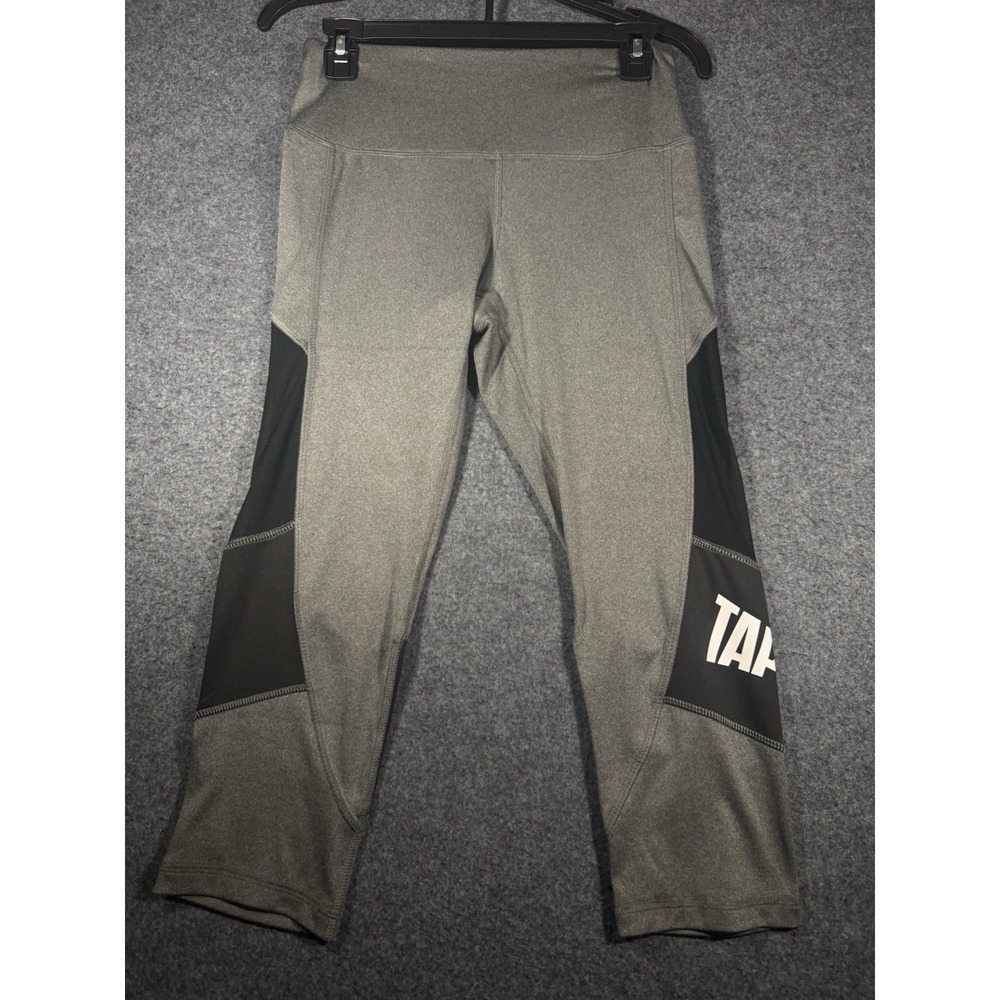 Tapout WWE Official Merchandise Women's Gray and Black Crop Leggings Medium